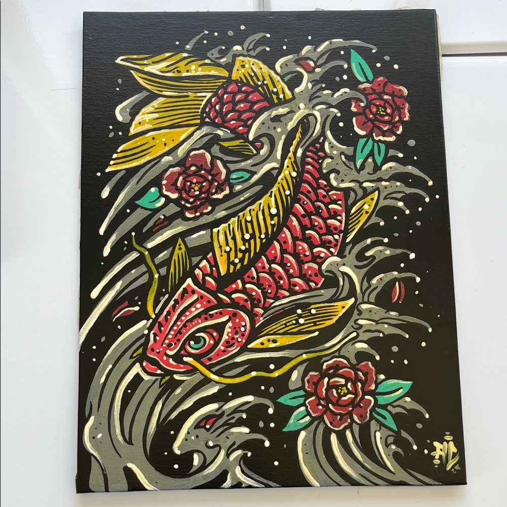 Colorful Koi Fish Art Canvas